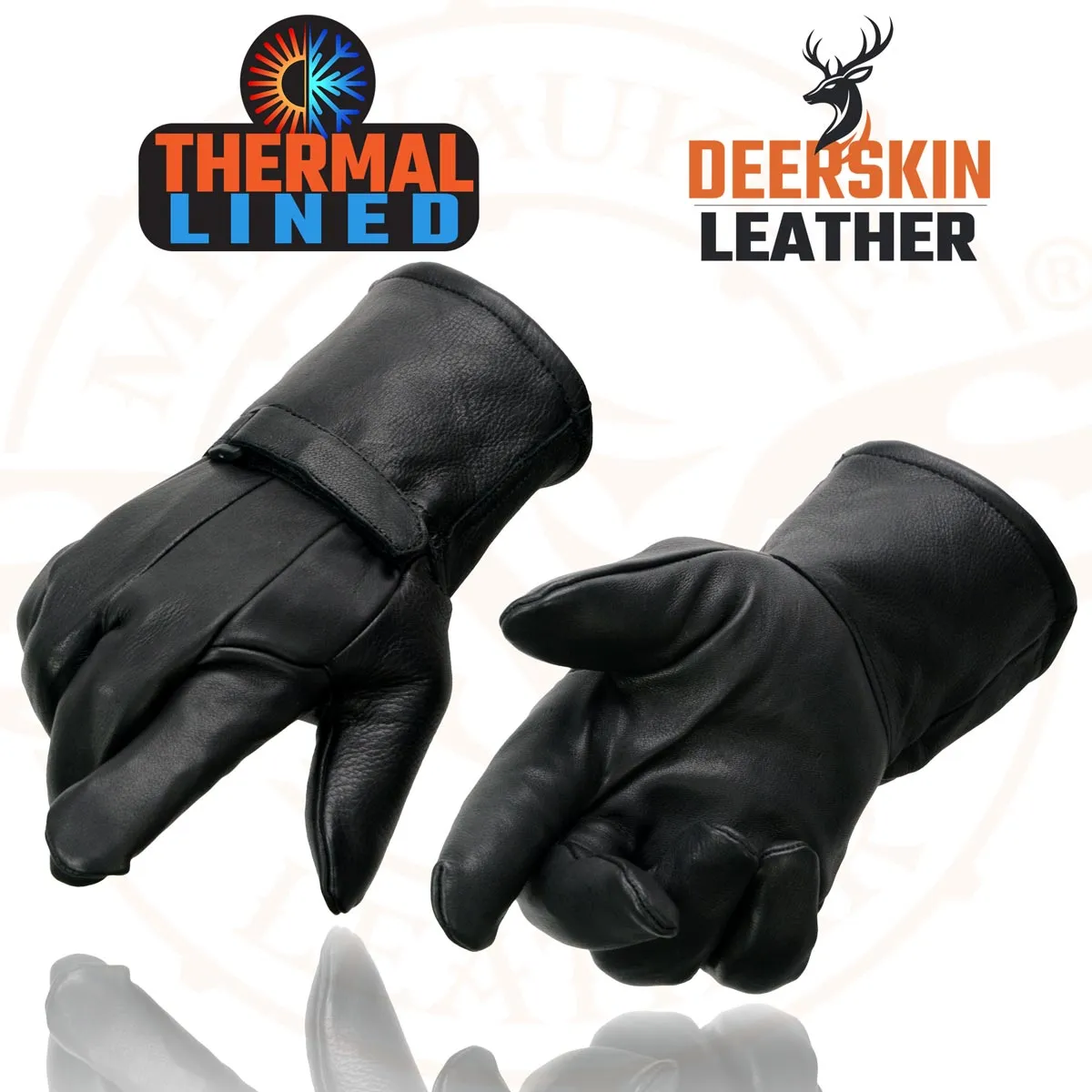 Milwaukee Leather SH864TH Men's Thermal Lined USA Deerskin Black