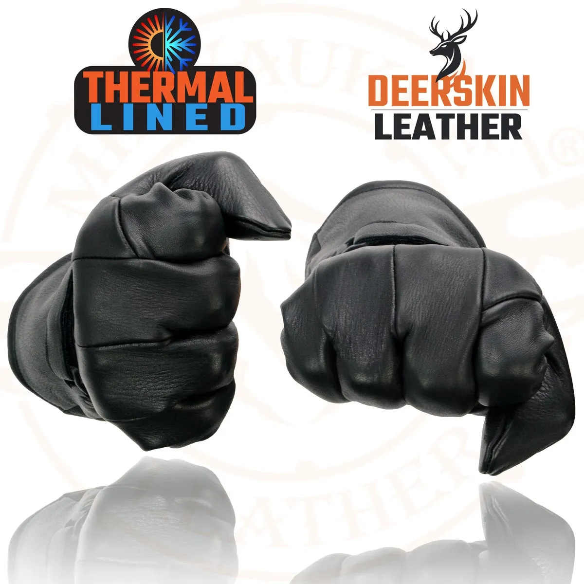 Milwaukee Leather SH864TH Men's Thermal Lined USA Deerskin Black