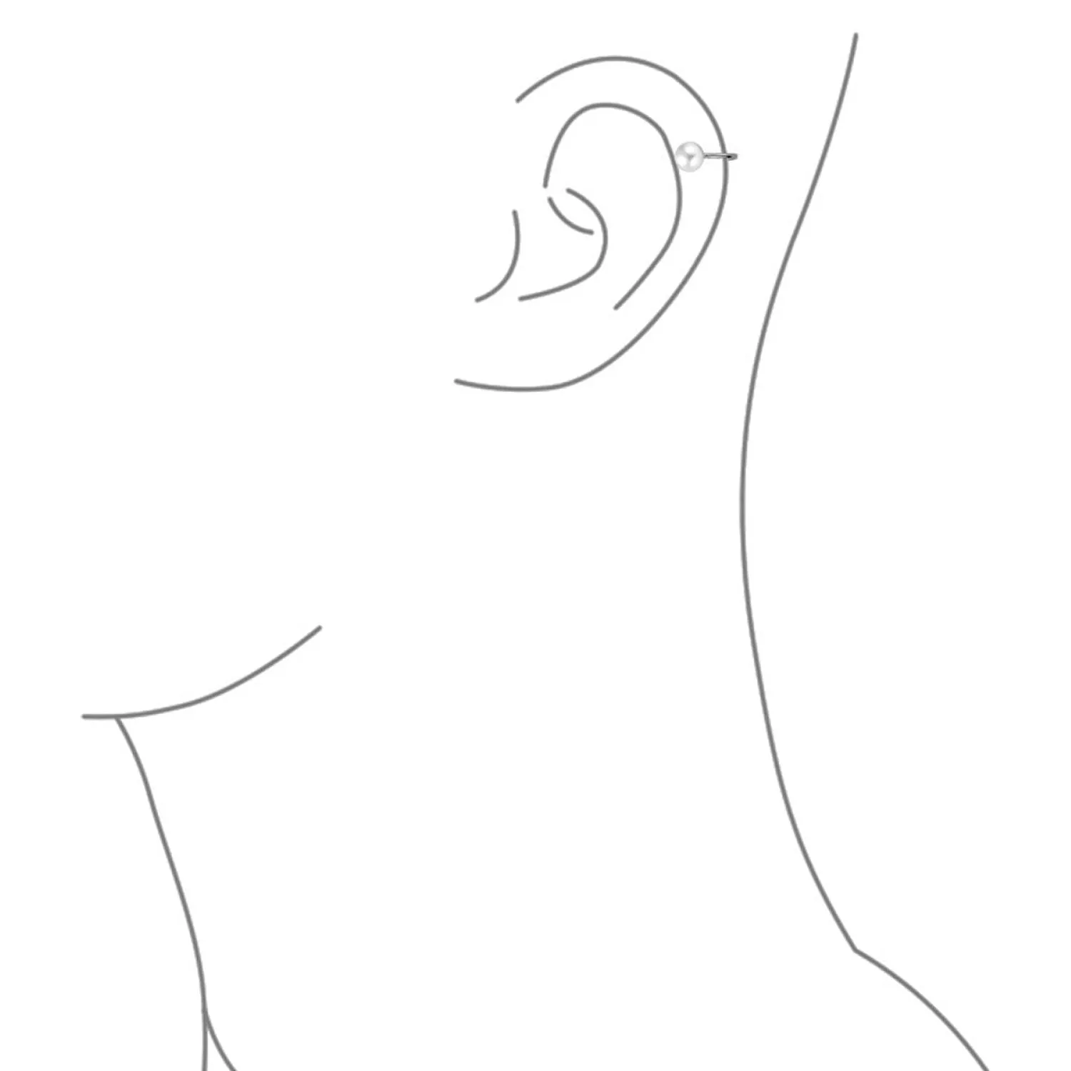 Minimalist Spiral Wire Ear Cuff Cartilage Earrings with Freshwater Pearls Gold Plated