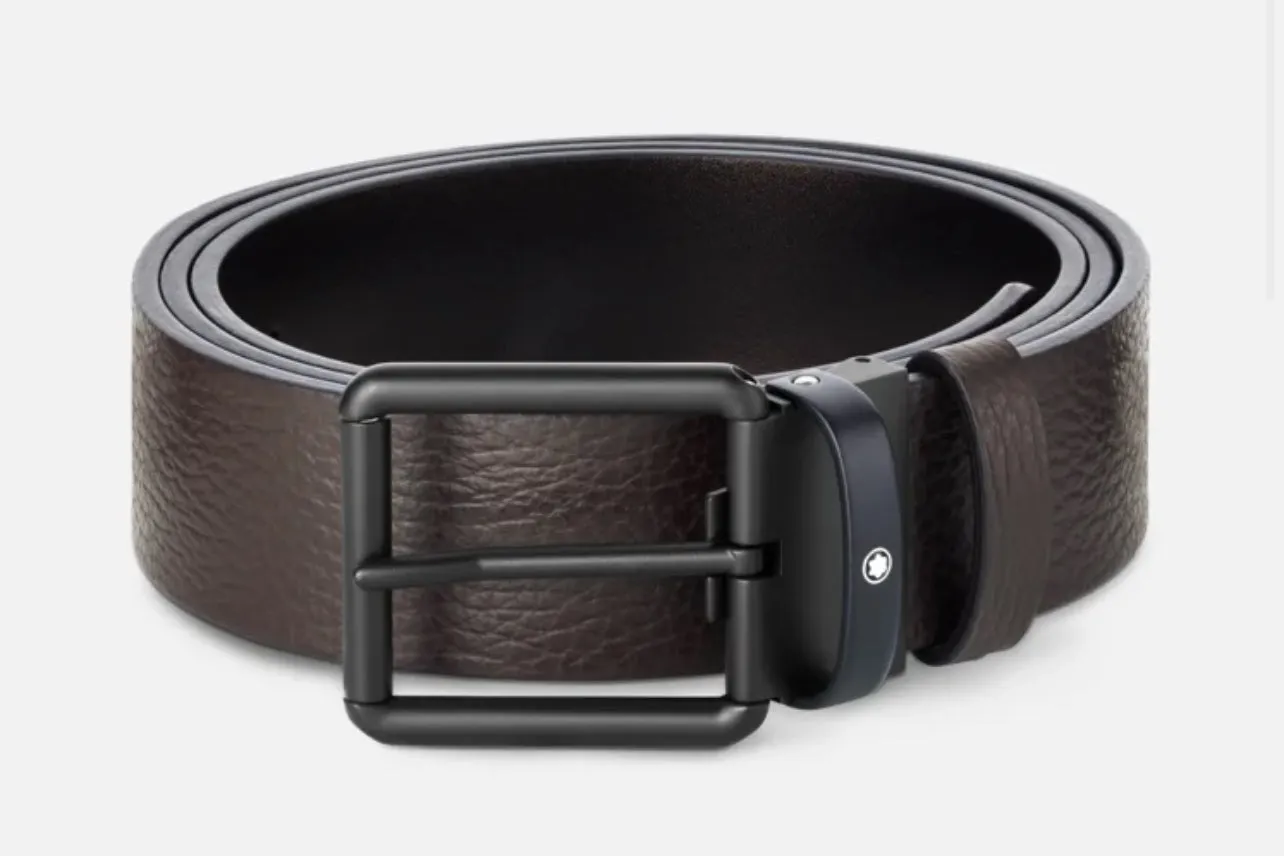 Montblanc-BROWN/BLACK 35 MM REVERSIBLE LEATHER BELT 131187