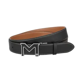 Montblanc M buckle black/tan 35 mm reversible leather belt