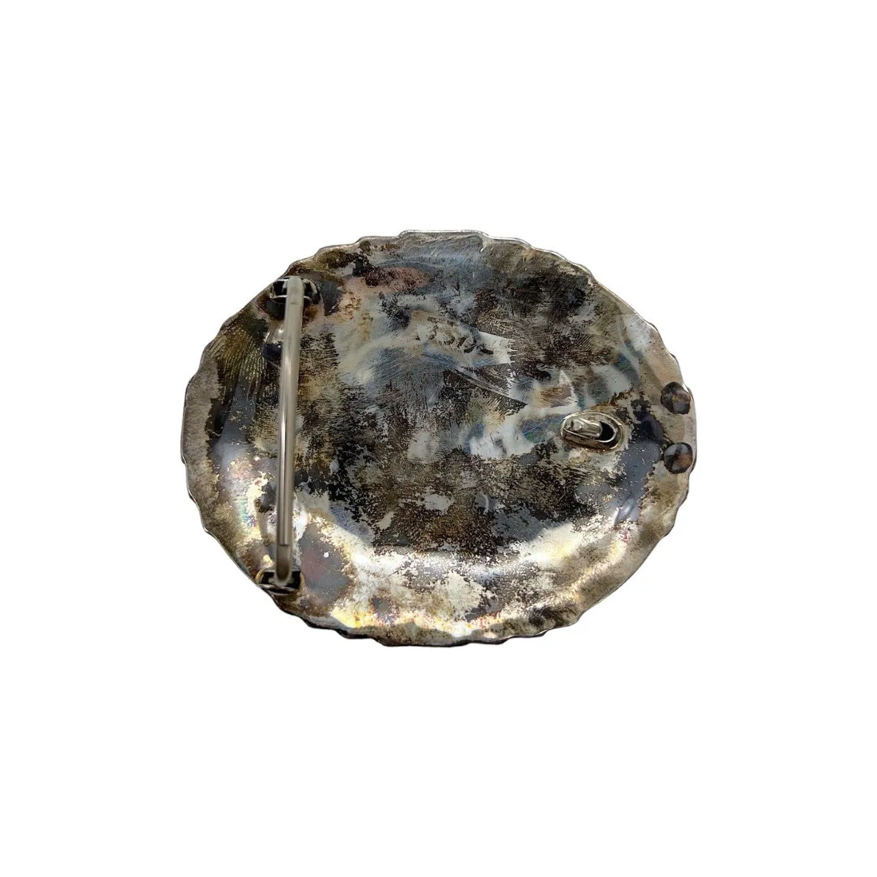 Native American Sterling Silver Turquoise Belt Buckle