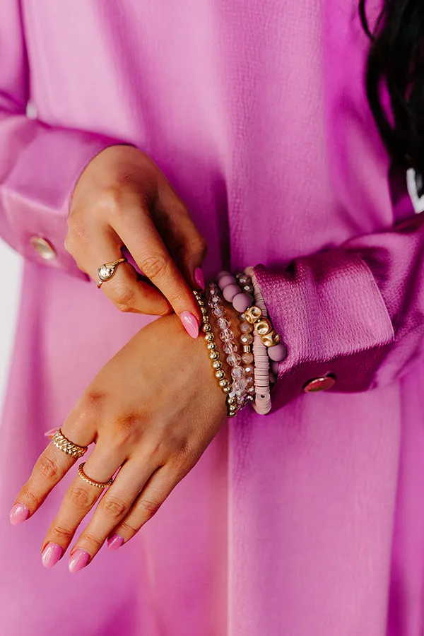 New To The Scene Bracelet Set In Blush