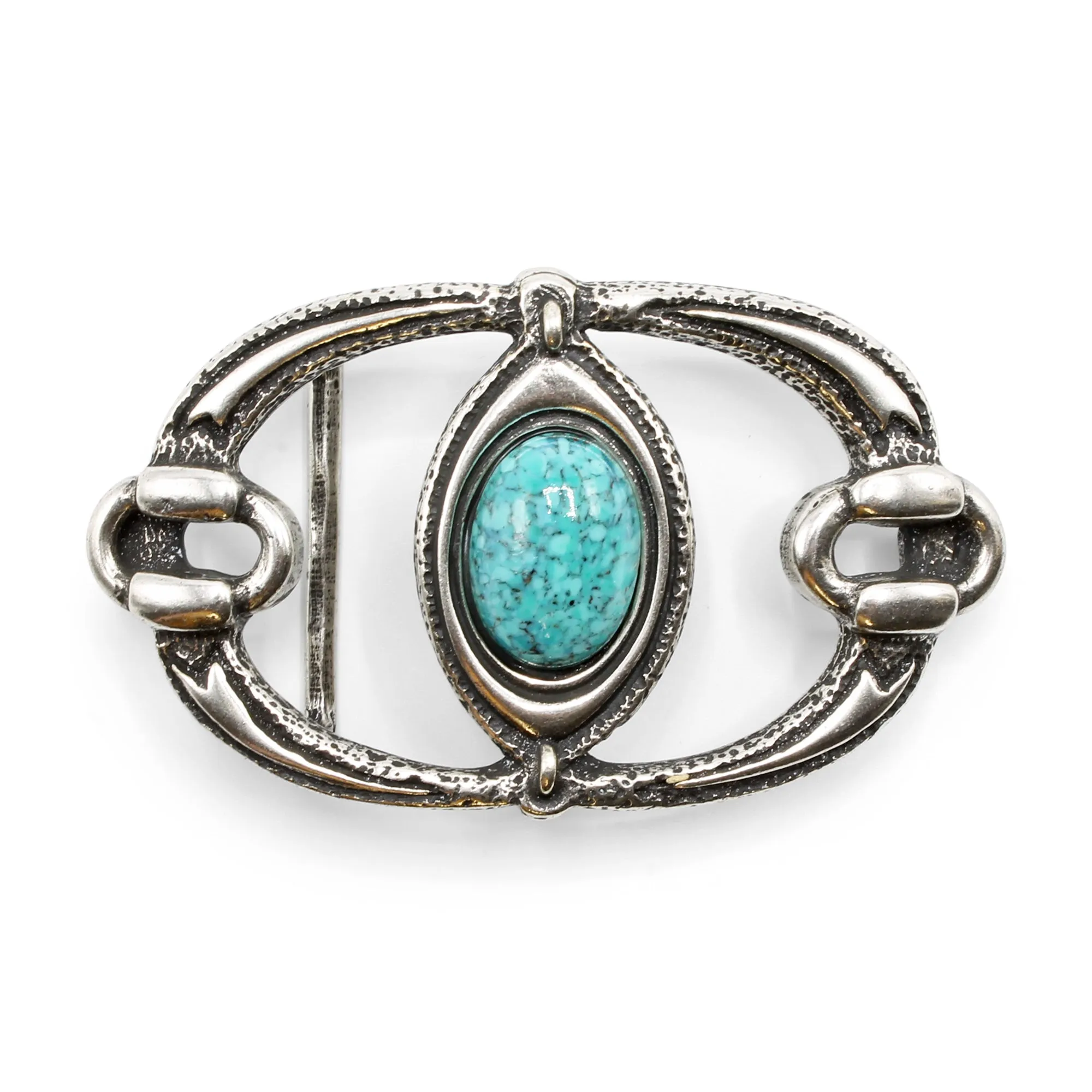 Open Oval Turquoise Cabochon Buckle 40mm