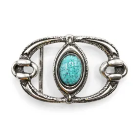 Open Oval Turquoise Cabochon Buckle 40mm