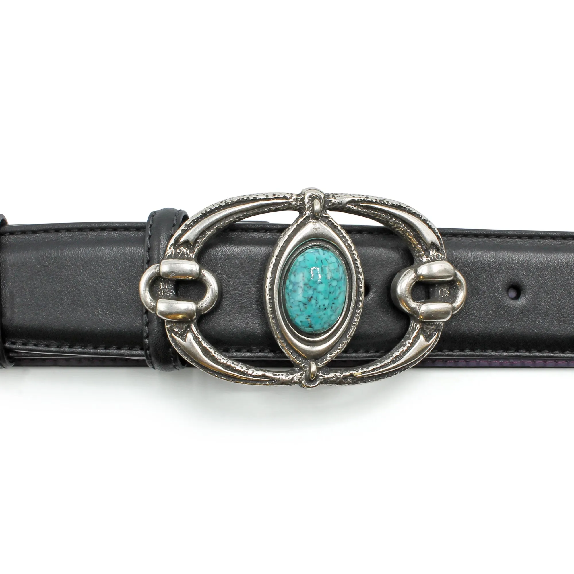 Open Oval Turquoise Cabochon Buckle 40mm