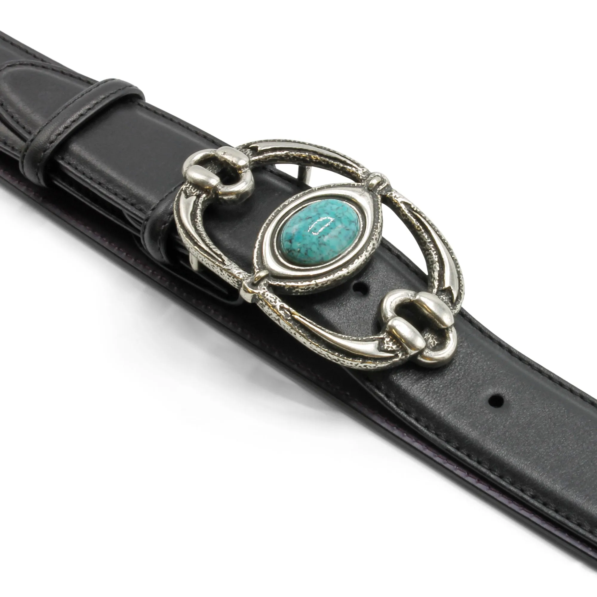 Open Oval Turquoise Cabochon Buckle 40mm