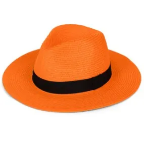 Orange Fedora With Black Ribbon Band