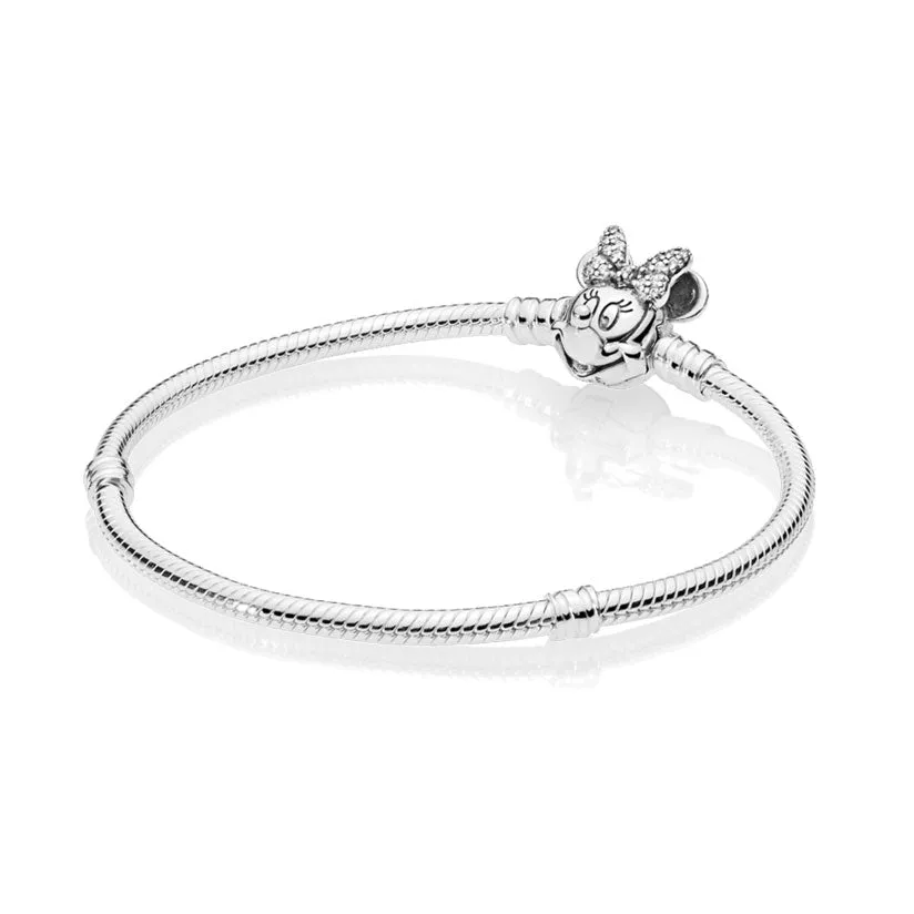 Pandora Disney, Shimmering Minnie Portrait Sterling Silver Bracelet