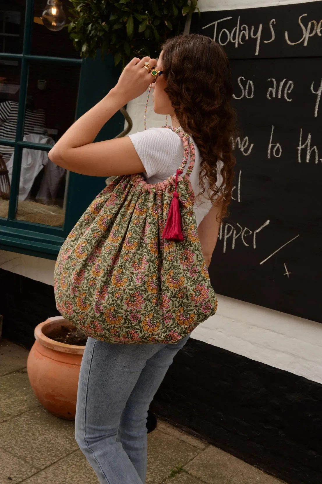 Pink & Green Reversible Bag My Doris
