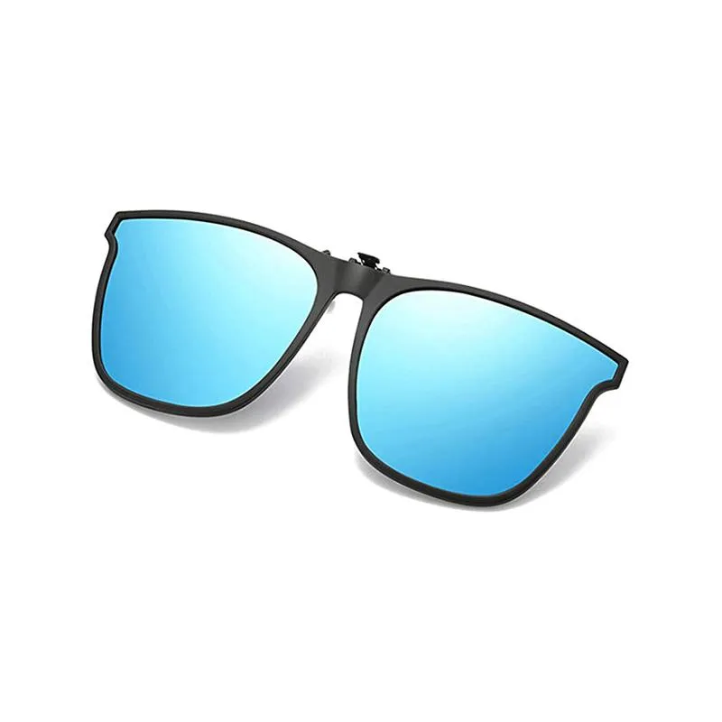 Polarized clip-on flip-up sunglasses