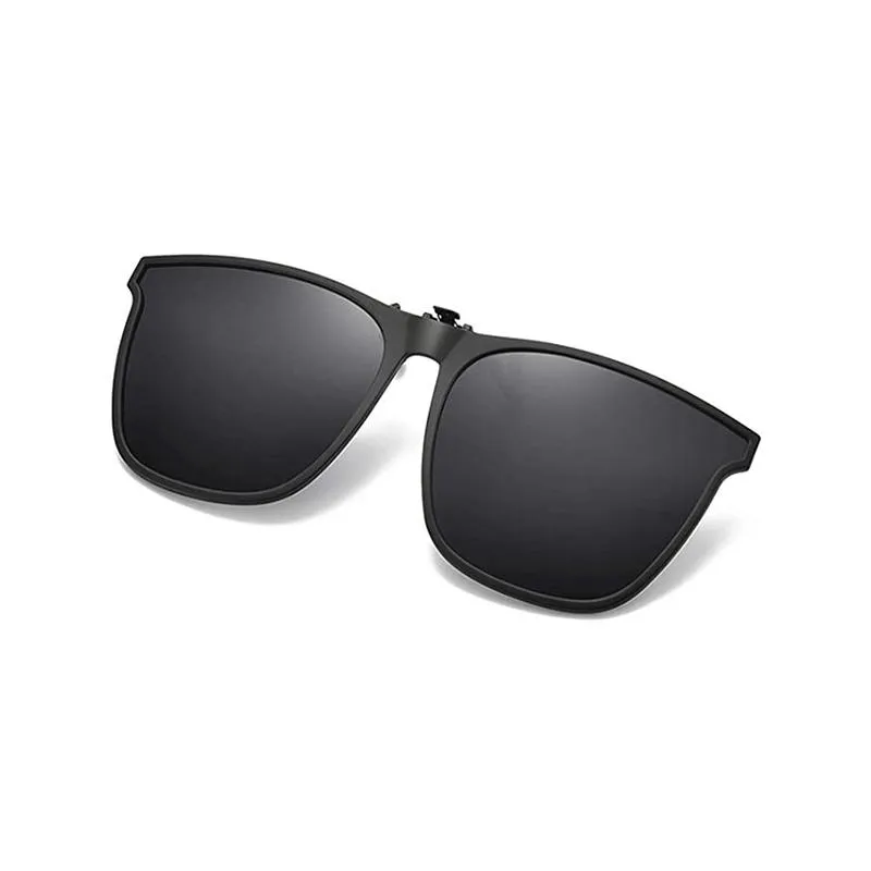 Polarized clip-on flip-up sunglasses