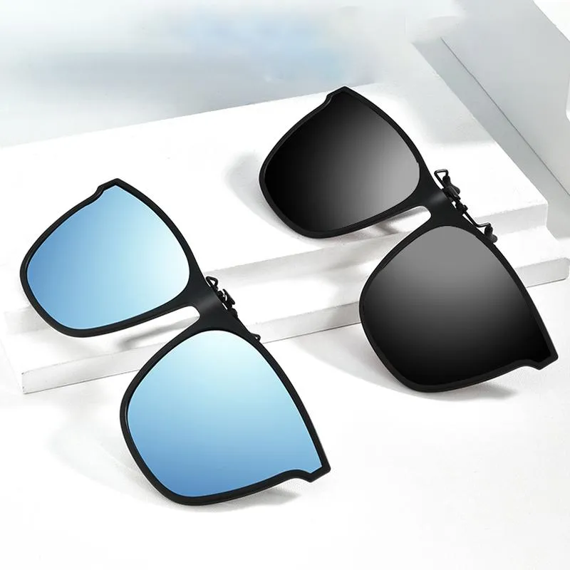 Polarized clip-on flip-up sunglasses