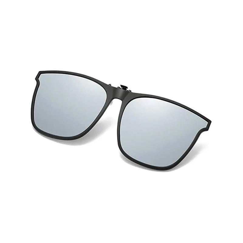 Polarized clip-on flip-up sunglasses