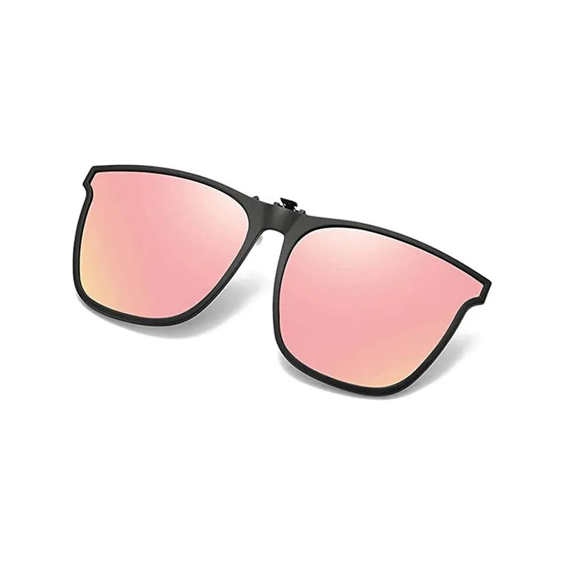 Polarized clip-on flip-up sunglasses