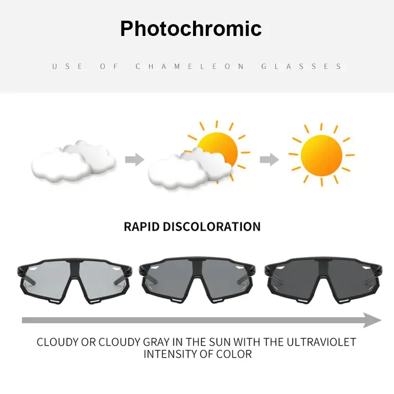 Polarized Sports Glasses Photochromic Men's and Women's Bike Eyewear Mountain MTB Cycling UV400 Sunglasses Bicycle Road Goggles
