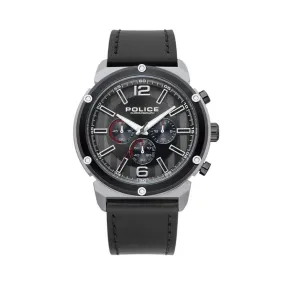 Police Chronograph Black & Silver Leather Watch PL.15726JSTB/02