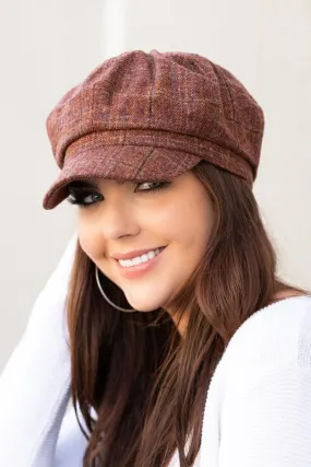 Pretty Girl Plaid Newsboy Caps