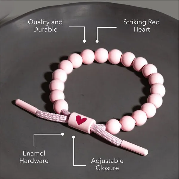 "I Love You" Pink Solid Marbled Bracelet - Available in Two Sizes