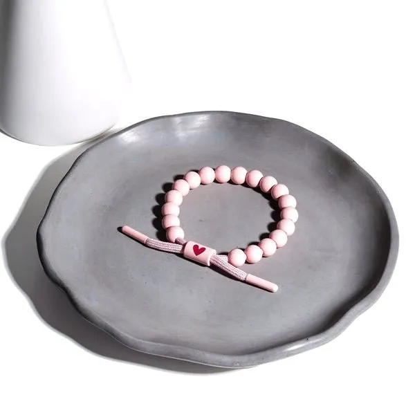 "I Love You" Pink Solid Marbled Bracelet - Available in Two Sizes
