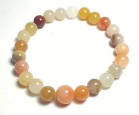 Rainbow Jade Stretchy Beaded Bracelet - Wrist Mala - Prayer Beads - 8mm