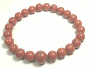 Red Jasper Stretchy Beaded Bracelet - Wrist Mala Prayer Beads - 8mm