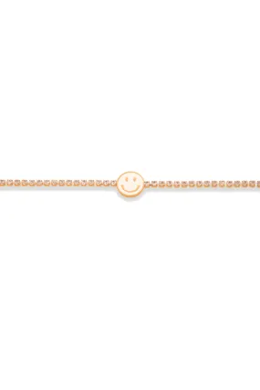 Rhinestone Smiley Bracelet White