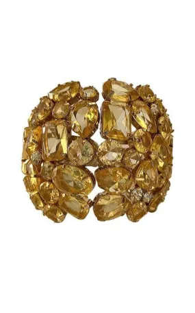 Rhinestone Stone Cuff Bracelet