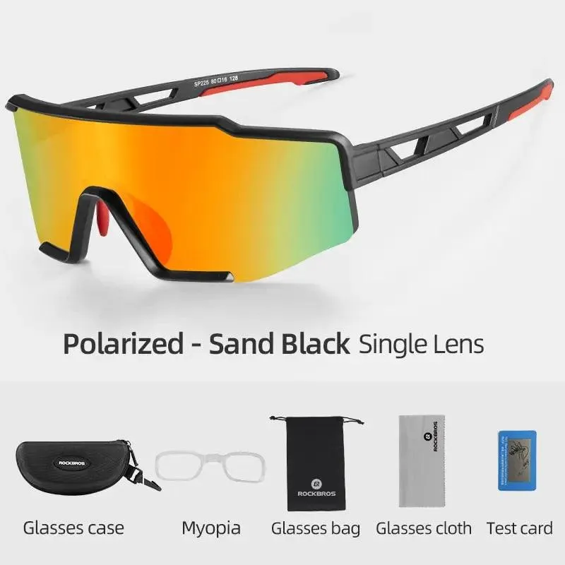 ROCKBROS Polarized Photochromic Cycling Glasses, Bike Glasses Outdoor Sports MTB Bicycle Sunglasses Goggles Eyewear Myopia Frame