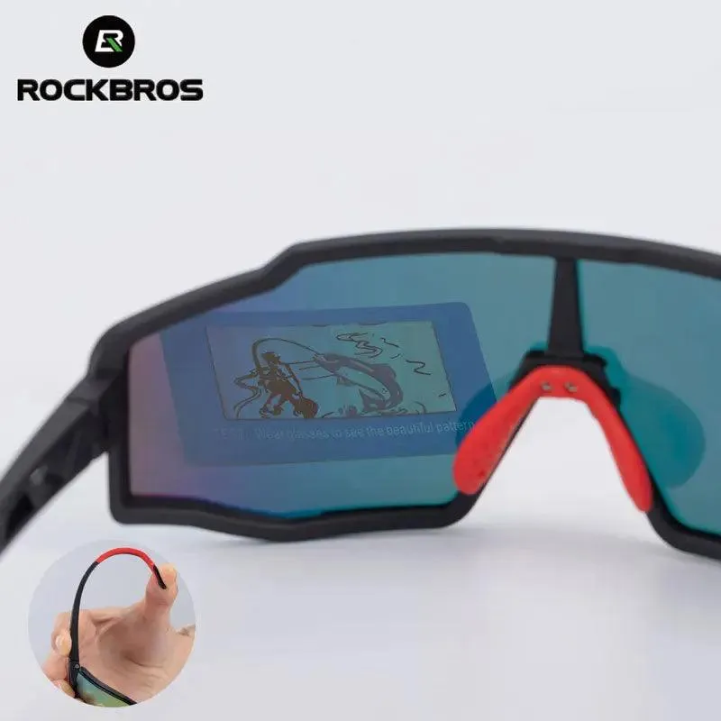 ROCKBROS Polarized Photochromic Cycling Glasses, Bike Glasses Outdoor Sports MTB Bicycle Sunglasses Goggles Eyewear Myopia Frame