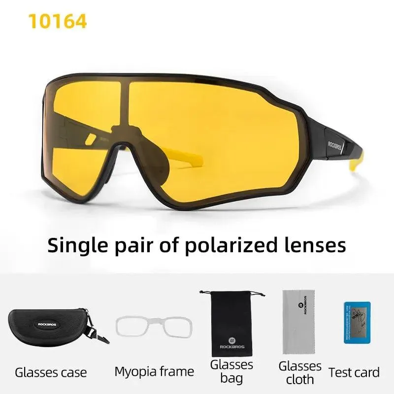 ROCKBROS Polarized Photochromic Cycling Glasses, Bike Glasses Outdoor Sports MTB Bicycle Sunglasses Goggles Eyewear Myopia Frame