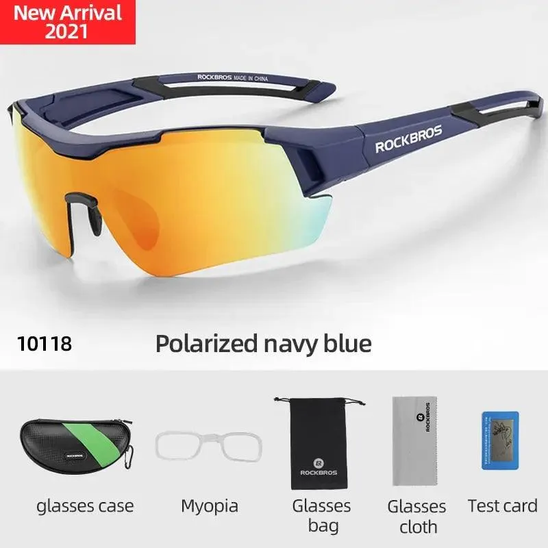 ROCKBROS Polarized Photochromic Cycling Glasses, Bike Glasses Outdoor Sports MTB Bicycle Sunglasses Goggles Eyewear Myopia Frame
