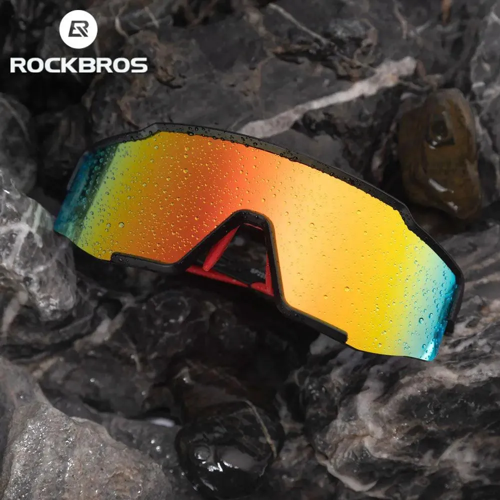 ROCKBROS Polarized Photochromic Cycling Glasses, Bike Glasses Outdoor Sports MTB Bicycle Sunglasses Goggles Eyewear Myopia Frame