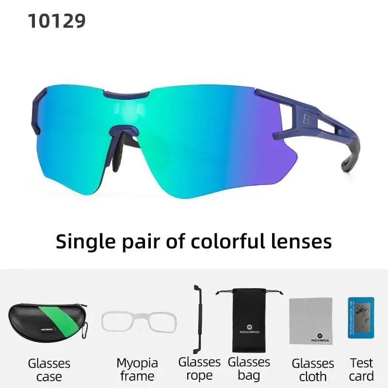 ROCKBROS Polarized Photochromic Cycling Glasses, Bike Glasses Outdoor Sports MTB Bicycle Sunglasses Goggles Eyewear Myopia Frame