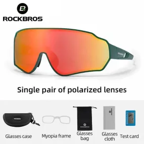 ROCKBROS Polarized Photochromic Cycling Glasses, Bike Glasses Outdoor Sports MTB Bicycle Sunglasses Goggles Eyewear Myopia Frame