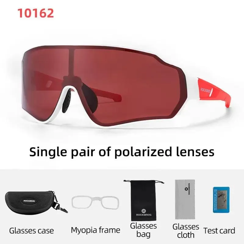 ROCKBROS Polarized Photochromic Cycling Glasses, Bike Glasses Outdoor Sports MTB Bicycle Sunglasses Goggles Eyewear Myopia Frame