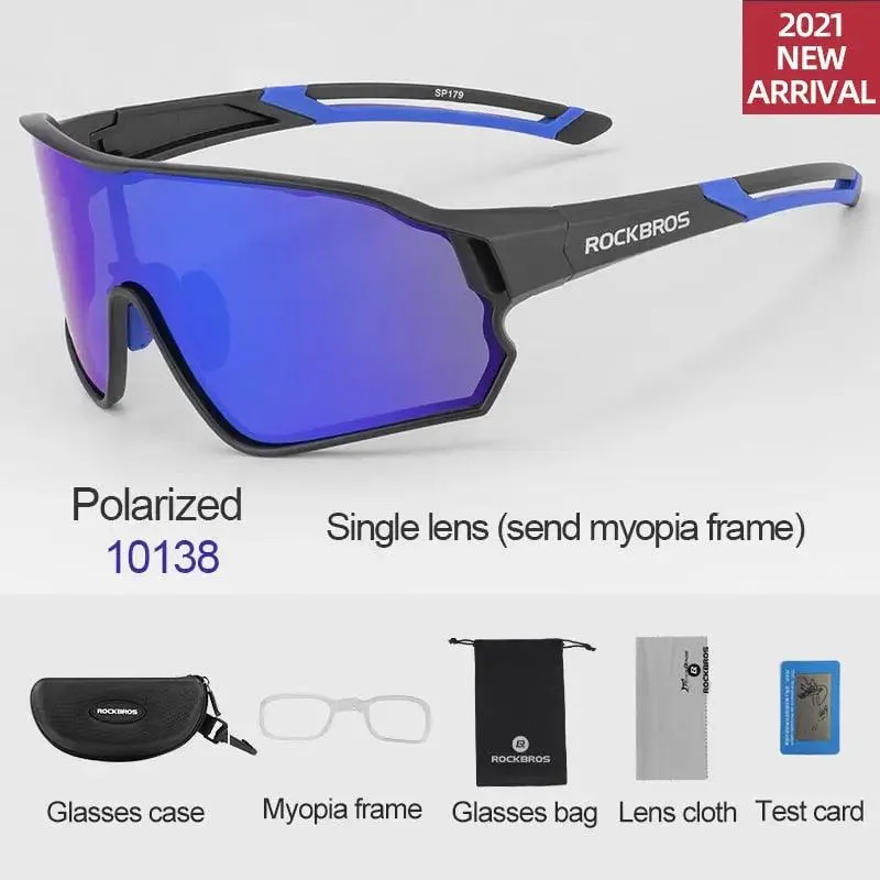 ROCKBROS Polarized Photochromic Cycling Glasses, Bike Glasses Outdoor Sports MTB Bicycle Sunglasses Goggles Eyewear Myopia Frame