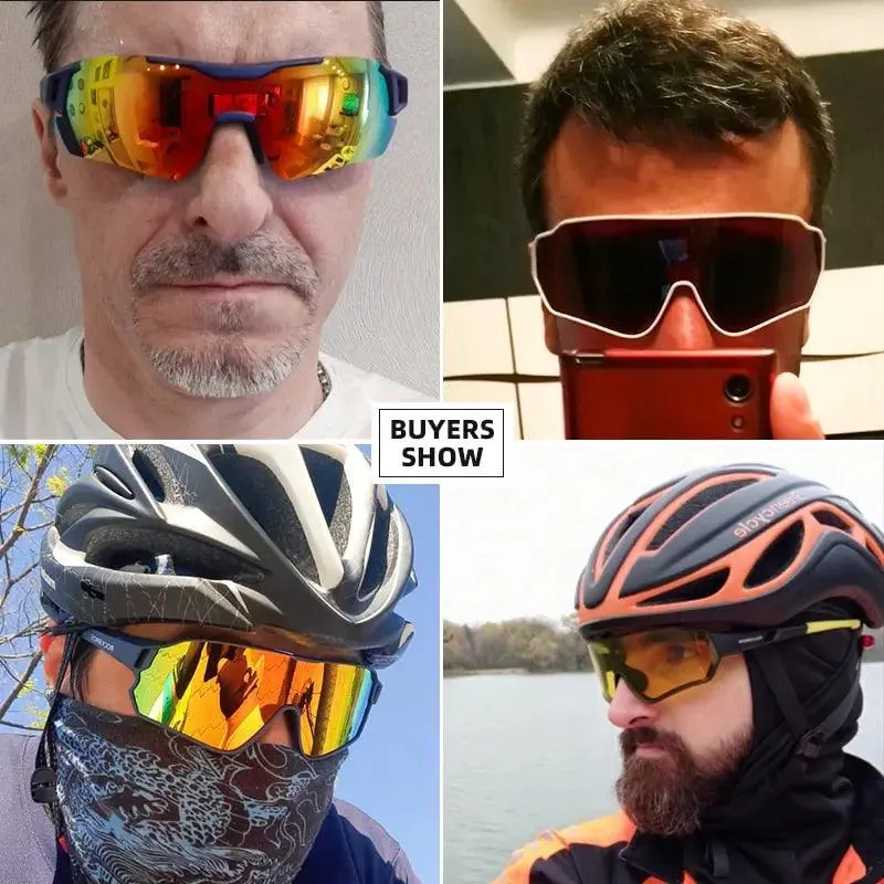 ROCKBROS Polarized Photochromic Cycling Glasses, Bike Glasses Outdoor Sports MTB Bicycle Sunglasses Goggles Eyewear Myopia Frame
