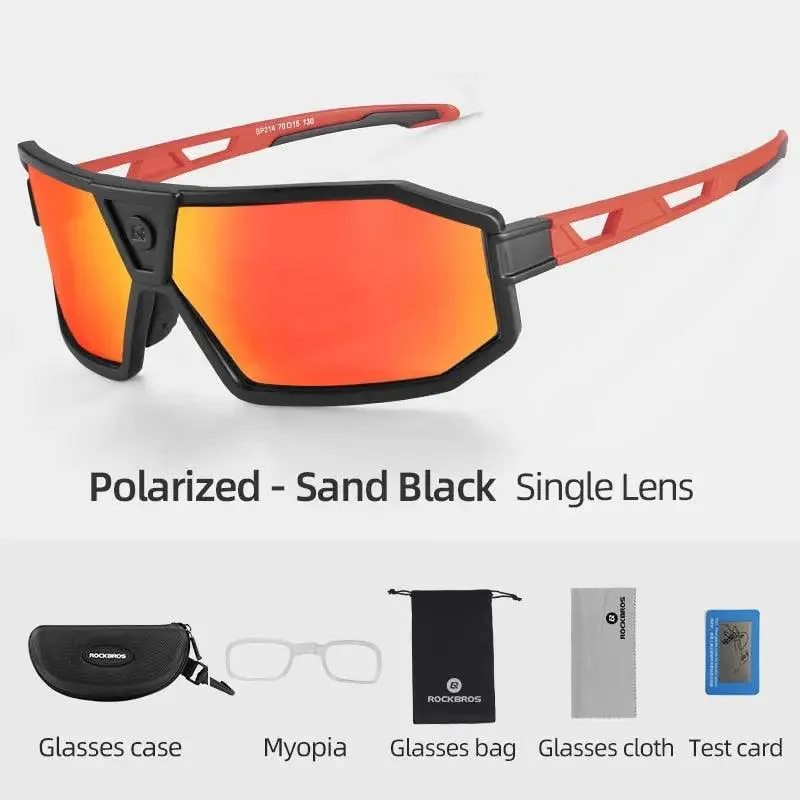 ROCKBROS Polarized Photochromic Cycling Glasses, Bike Glasses Outdoor Sports MTB Bicycle Sunglasses Goggles Eyewear Myopia Frame