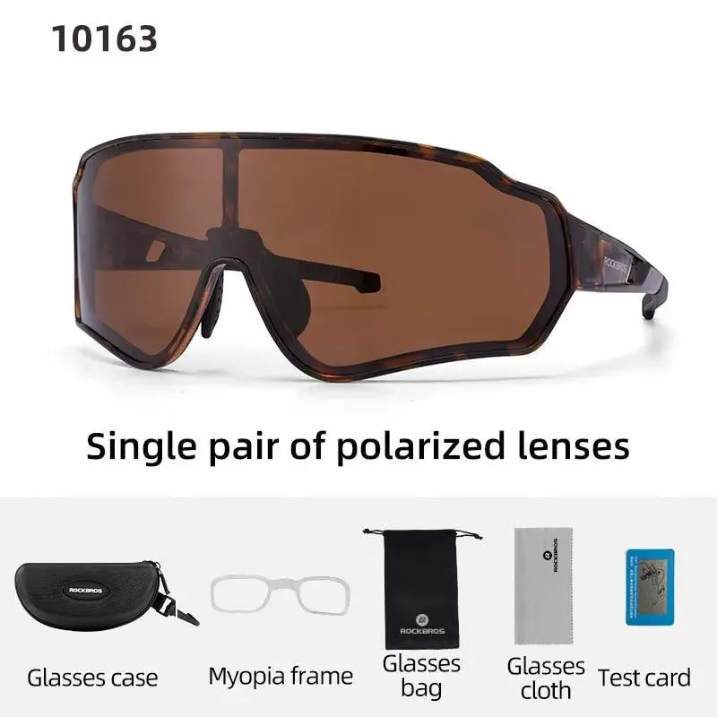ROCKBROS Polarized Photochromic Cycling Glasses, Bike Glasses Outdoor Sports MTB Bicycle Sunglasses Goggles Eyewear Myopia Frame