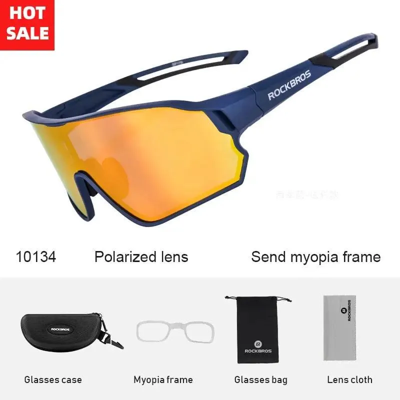 ROCKBROS Polarized Photochromic Cycling Glasses, Bike Glasses Outdoor Sports MTB Bicycle Sunglasses Goggles Eyewear Myopia Frame