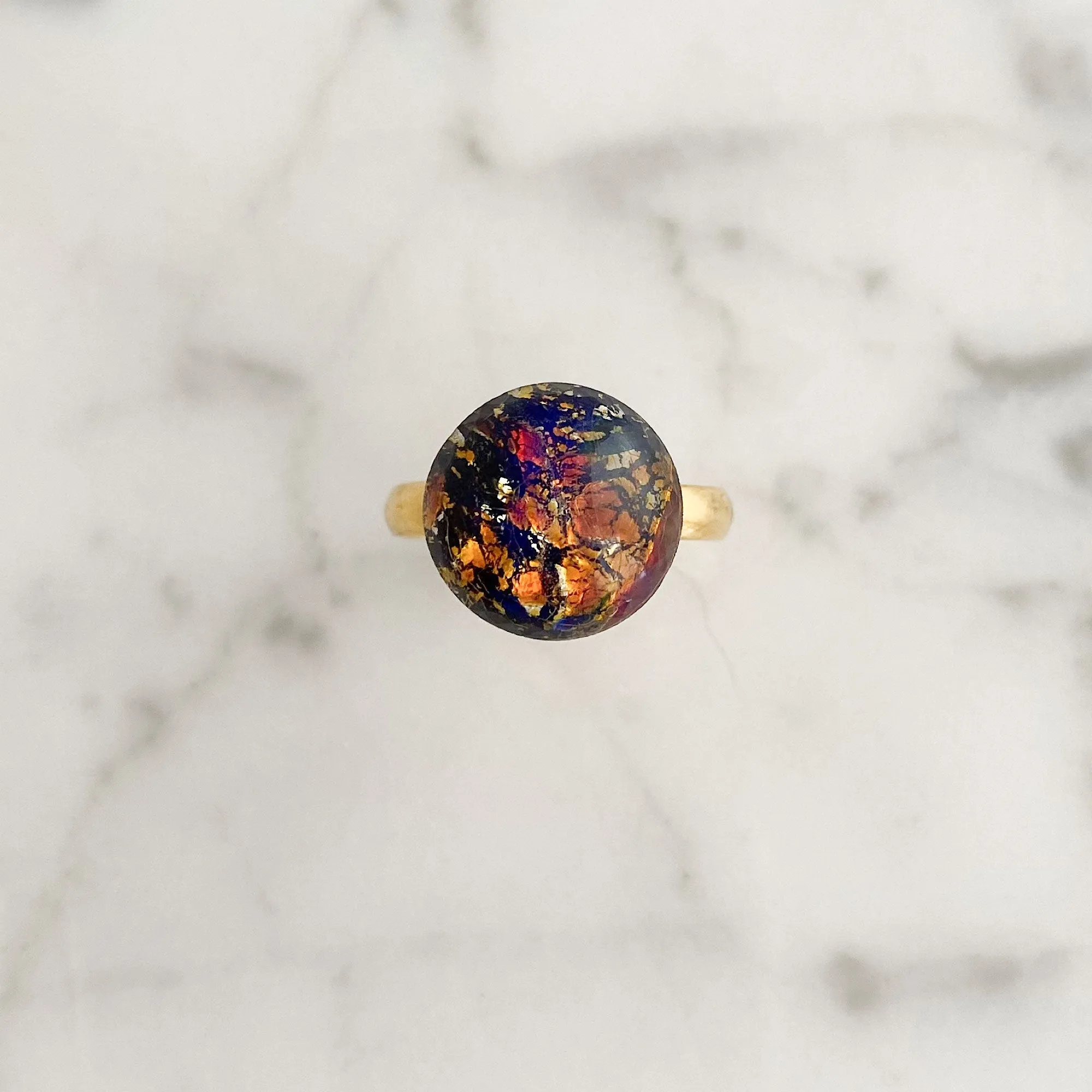 ROLAND gold and fire opal ring