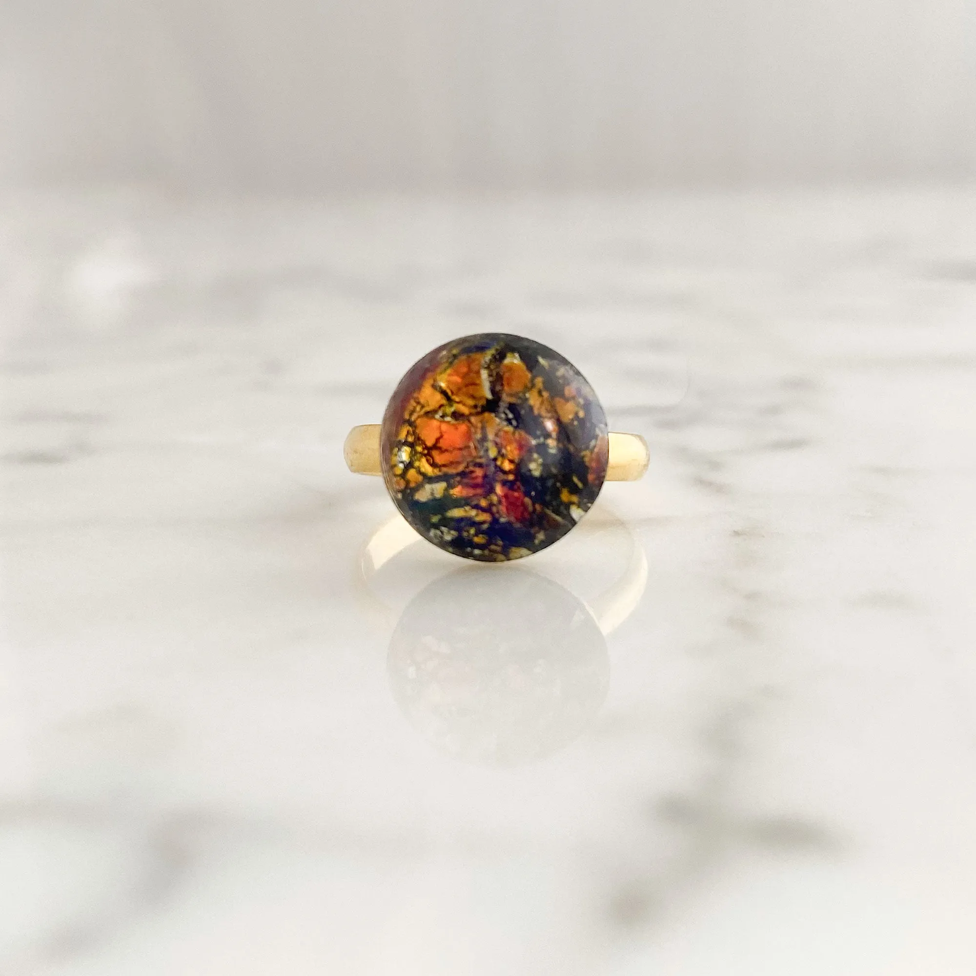 ROLAND gold and fire opal ring
