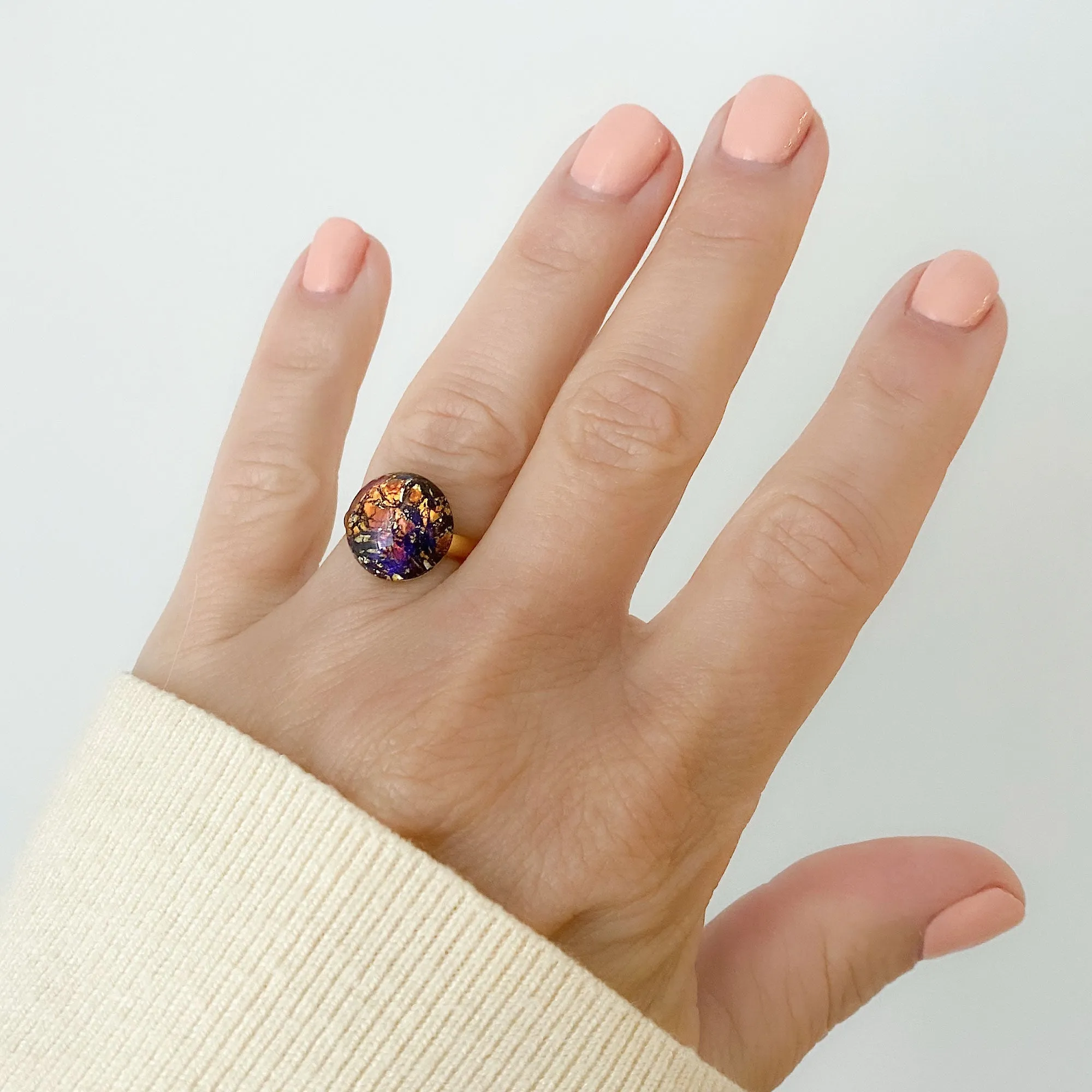 ROLAND gold and fire opal ring