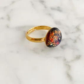 ROLAND gold and fire opal ring