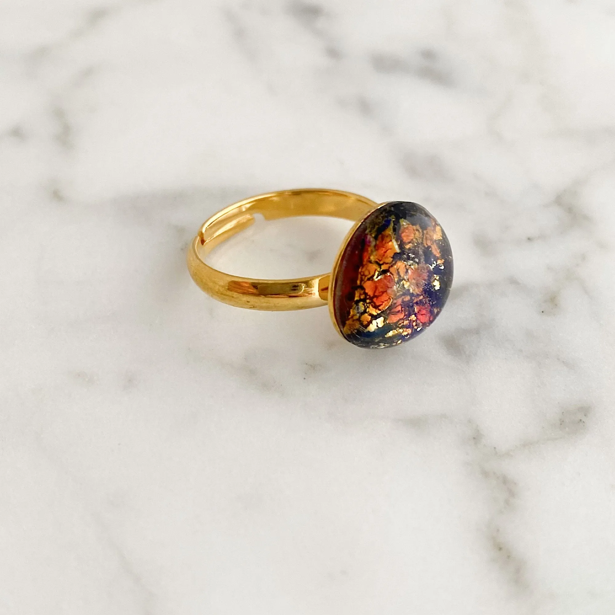 ROLAND gold and fire opal ring