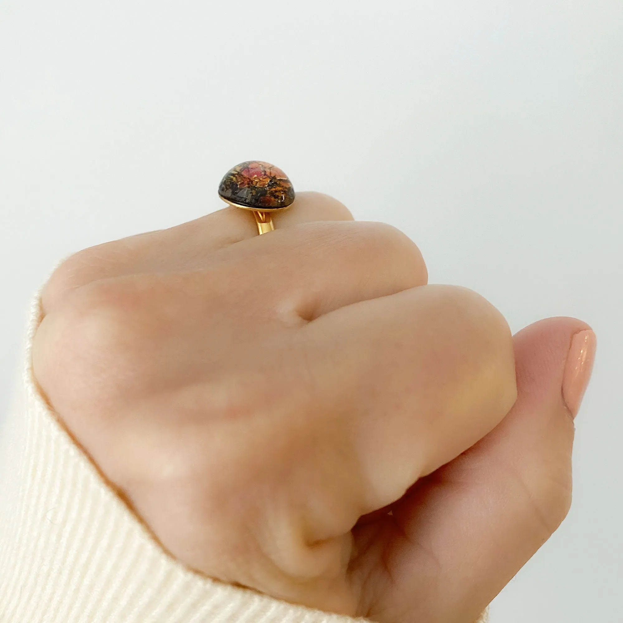 ROLAND gold and fire opal ring