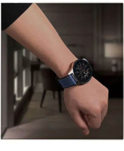 Samsung Galaxy Watch 3 45mm /46mm / Gear S3 Frontier / Classic / Watch GT 2 46mm | 22mm Soft Leather Strap | Dark Brown