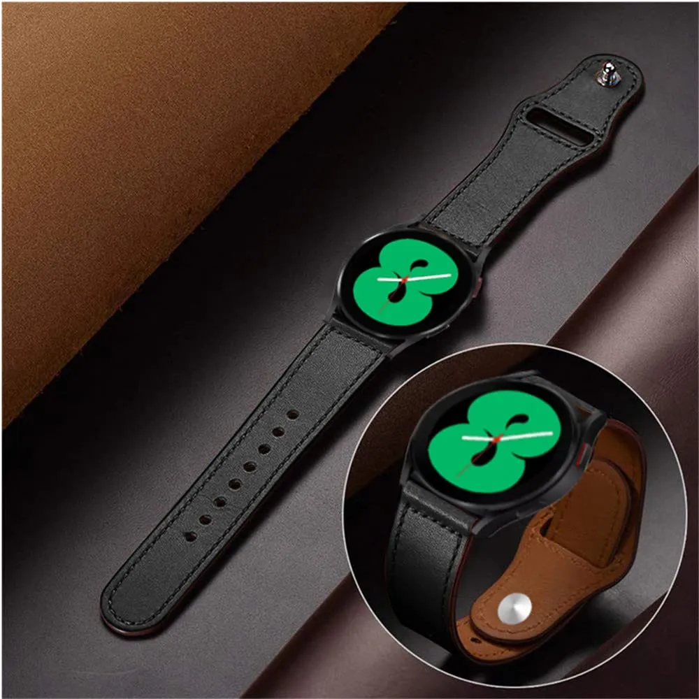 Samsung Galaxy Watch 4 40mm 44mm/Classic/Active 2 40mm 44mm/Galaxy Watch 3 41mm | Leather Wristband Strap | Brown