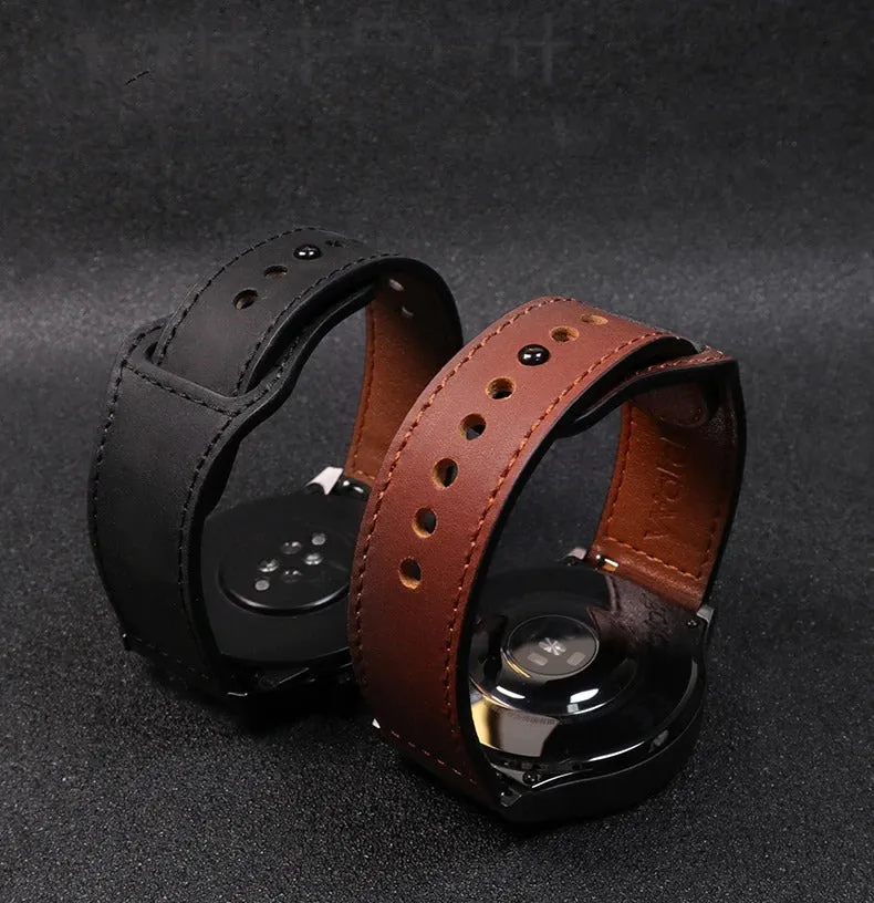 Samsung Galaxy Watch 4 40mm 44mm/Classic/Active 2 40mm 44mm/Galaxy Watch 3 41mm | Leather Wristband Strap | Brown